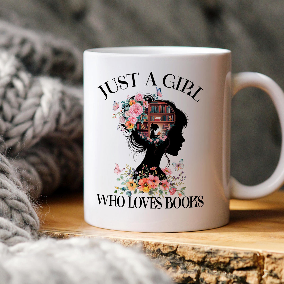 Book Lover Coffee Mug – Floral Book Mug | Ceramic, Microwave Safe Gift by Joyful Moose