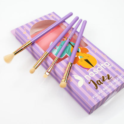 Nascita Jazz Professional 4-Piece Eye Makeup Brush Set - Soft, High-Quality Bristles for Precise Application by Beauty Care Bag