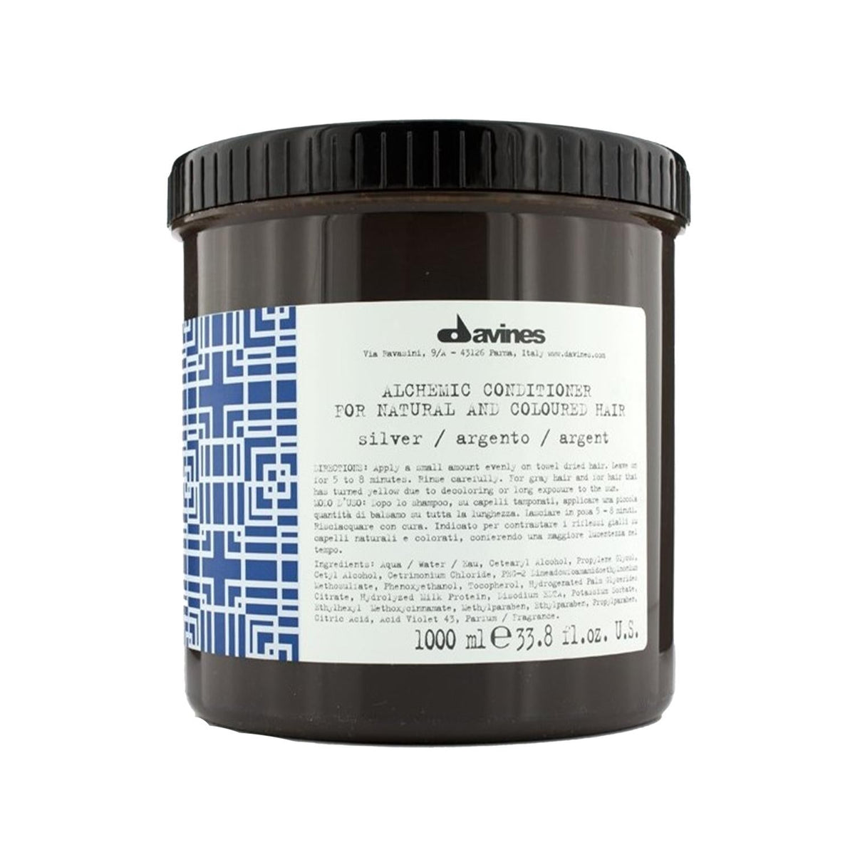 Davines Alchemic Silver Hair Cream 1000ml - Nourishes & Cares for Silver/Blonde Hair by Beauty Care Bag