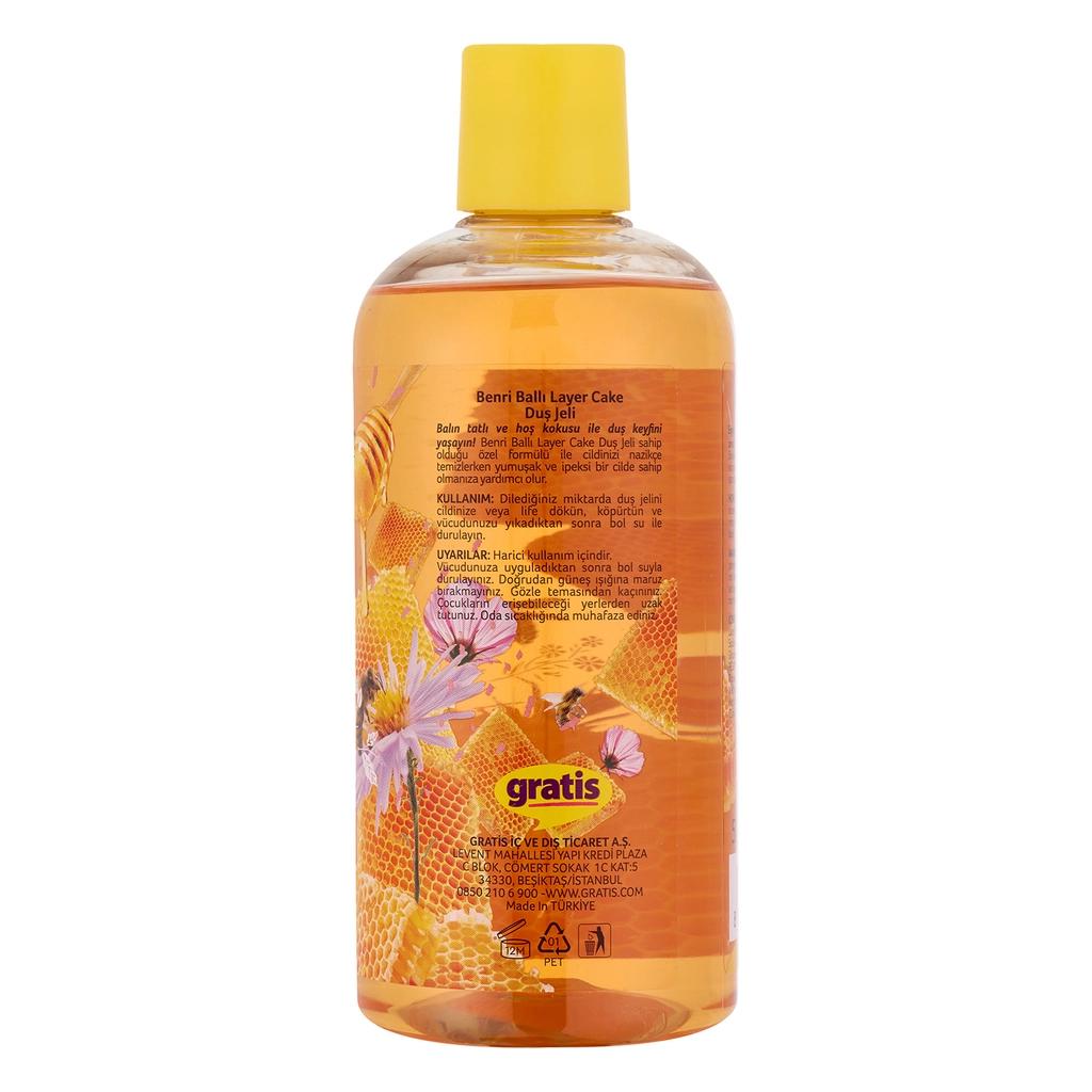 Benri Honey Layer Cake Shower Gel for Sweet Moisture 500 ml by Beauty Care Bag
