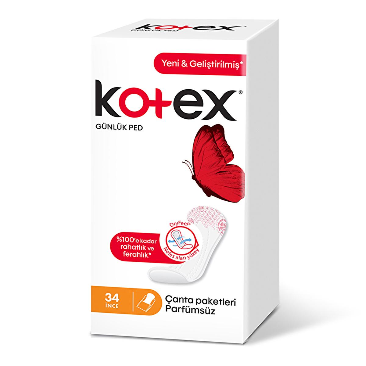 Kotex Lightdays Unscented Panty Liners: Thin & Soft 100% Cotton Daily Liners for Sensitive Skin & Ultimate Freshness (34 Count) by Beauty Care Bag