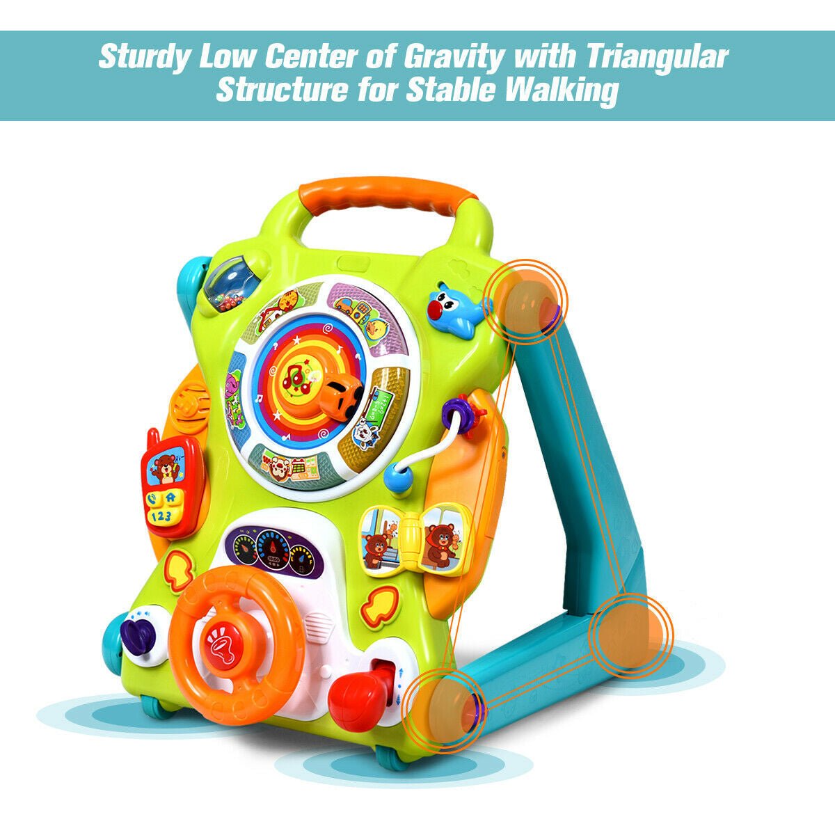 3-in-1 sit-to-stand musical learning walker by GBruno Store, view 7