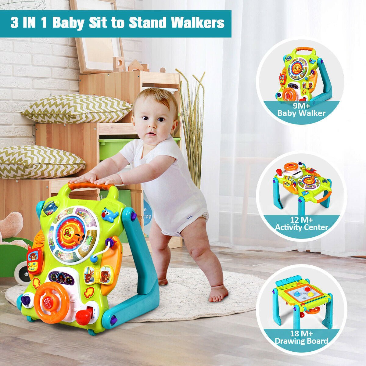 GBruno Store baby walker, activity center and drawing board, view 3