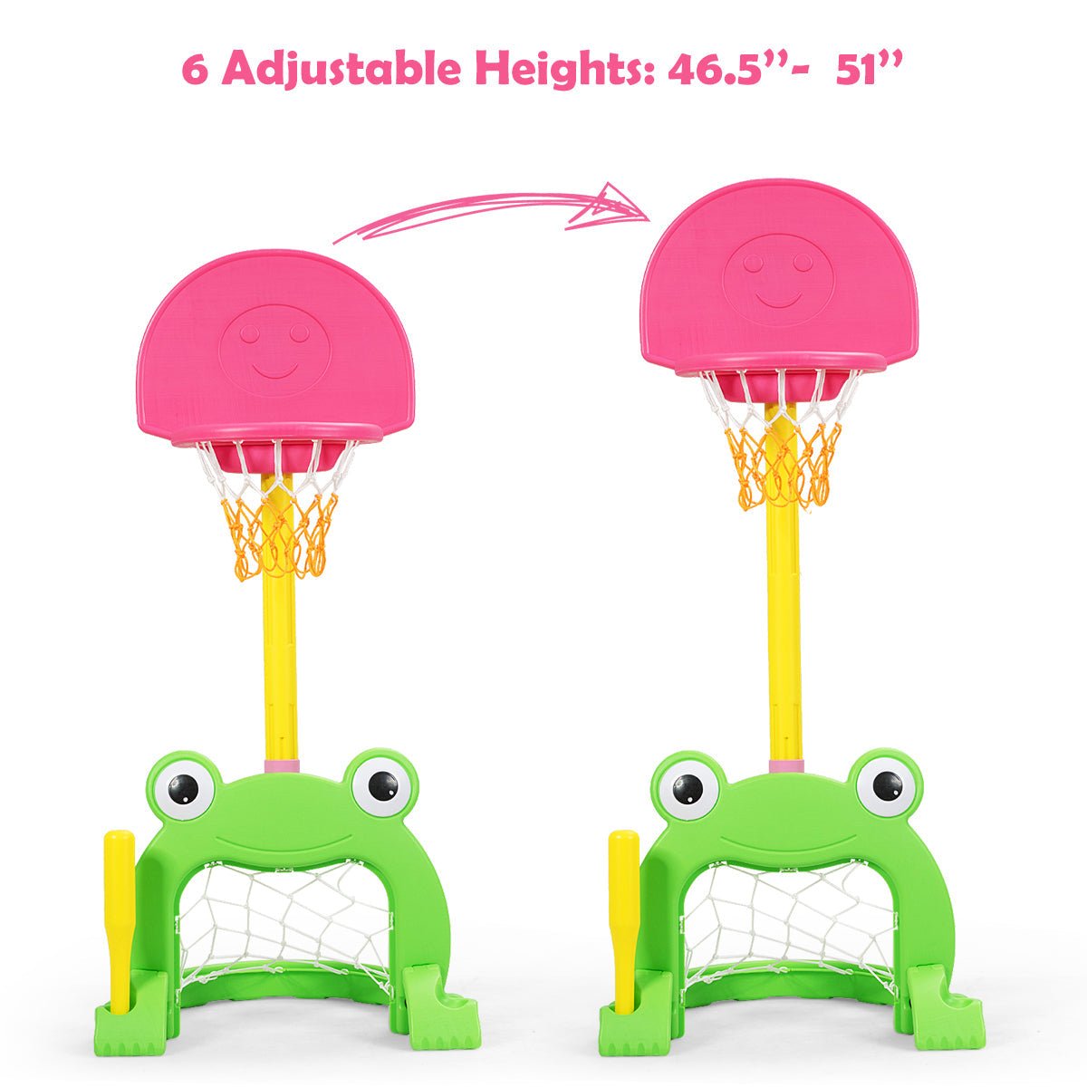 Frog-themed 3-in-1 kids basketball hoop set by GBruno Store, view 8