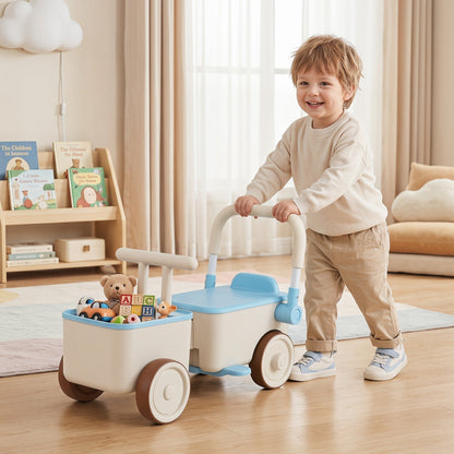 3-in-1 kids ride-on push car with tow rope and storage basket by GBruno Store