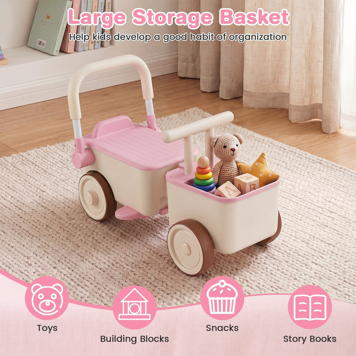 GBruno Store kids push walker car with storage basket, view 16