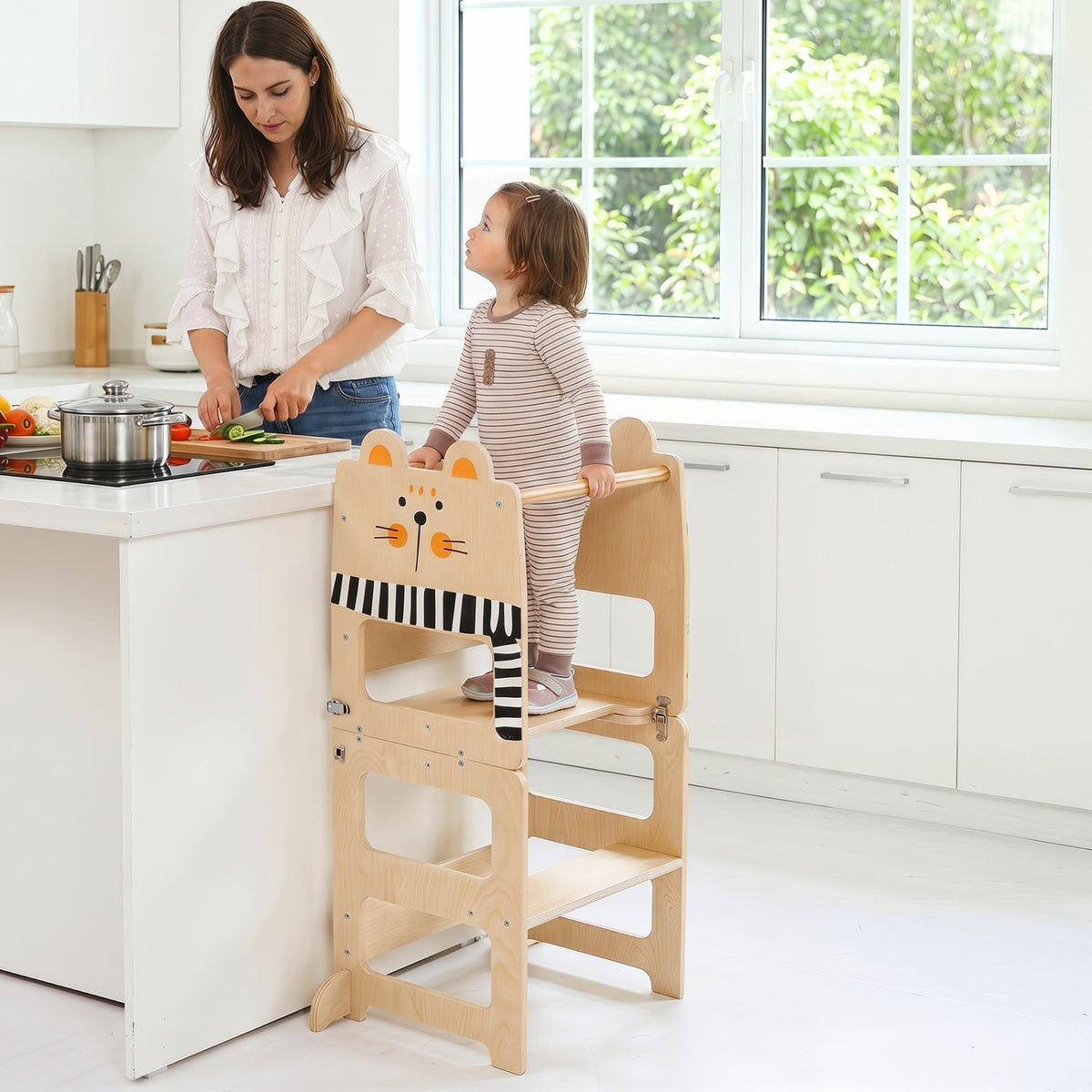3-in-1 wooden kids step stool with chalkboard by GBruno Store, view 2