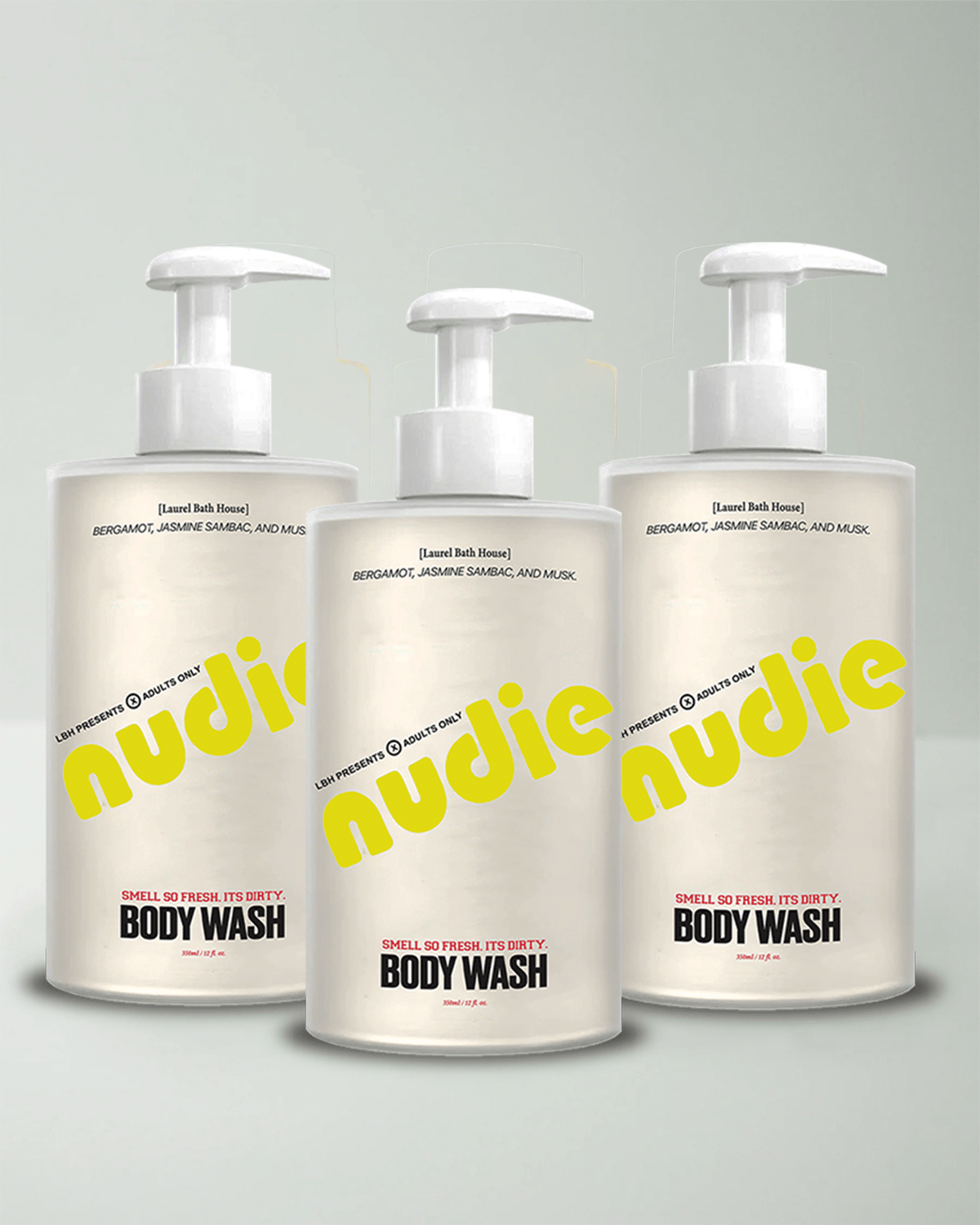 Laurel Bath House Nudie body wash 3-pack, 350 ml bottles