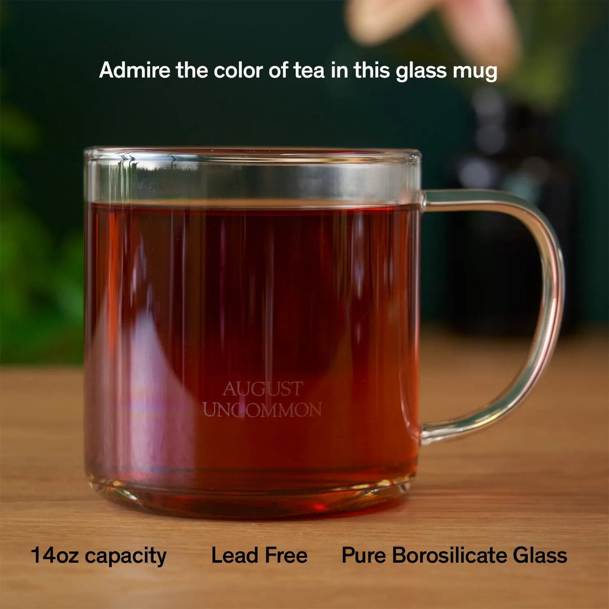 Clear borosilicate glass tea mug