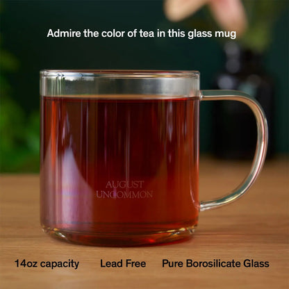 Clear borosilicate glass tea mug