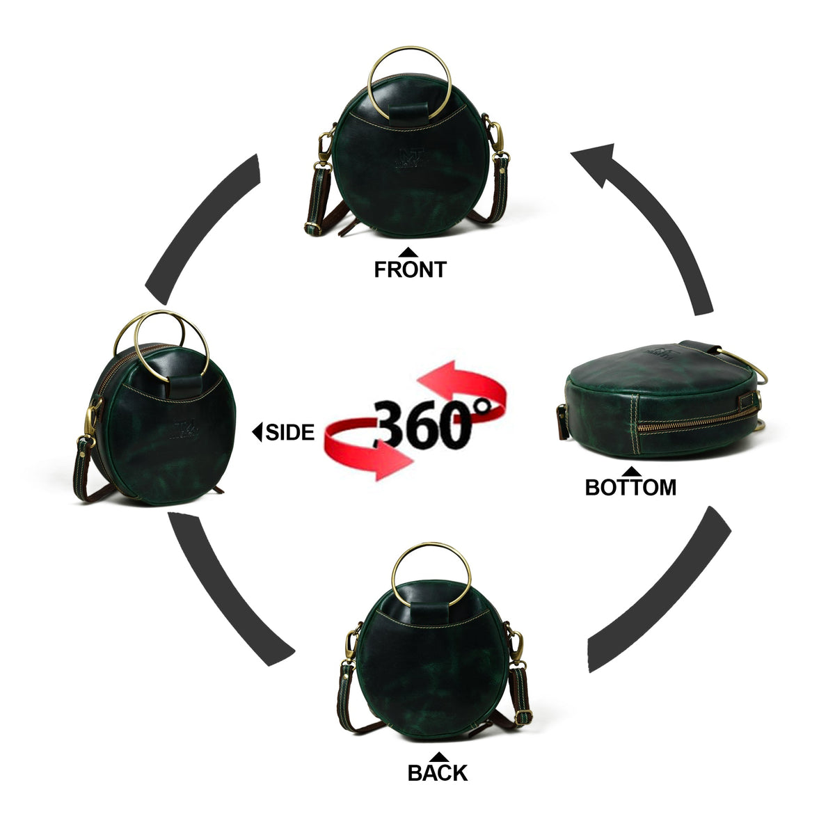 Rosie Sling Circle Bag by Classy Leather Bags