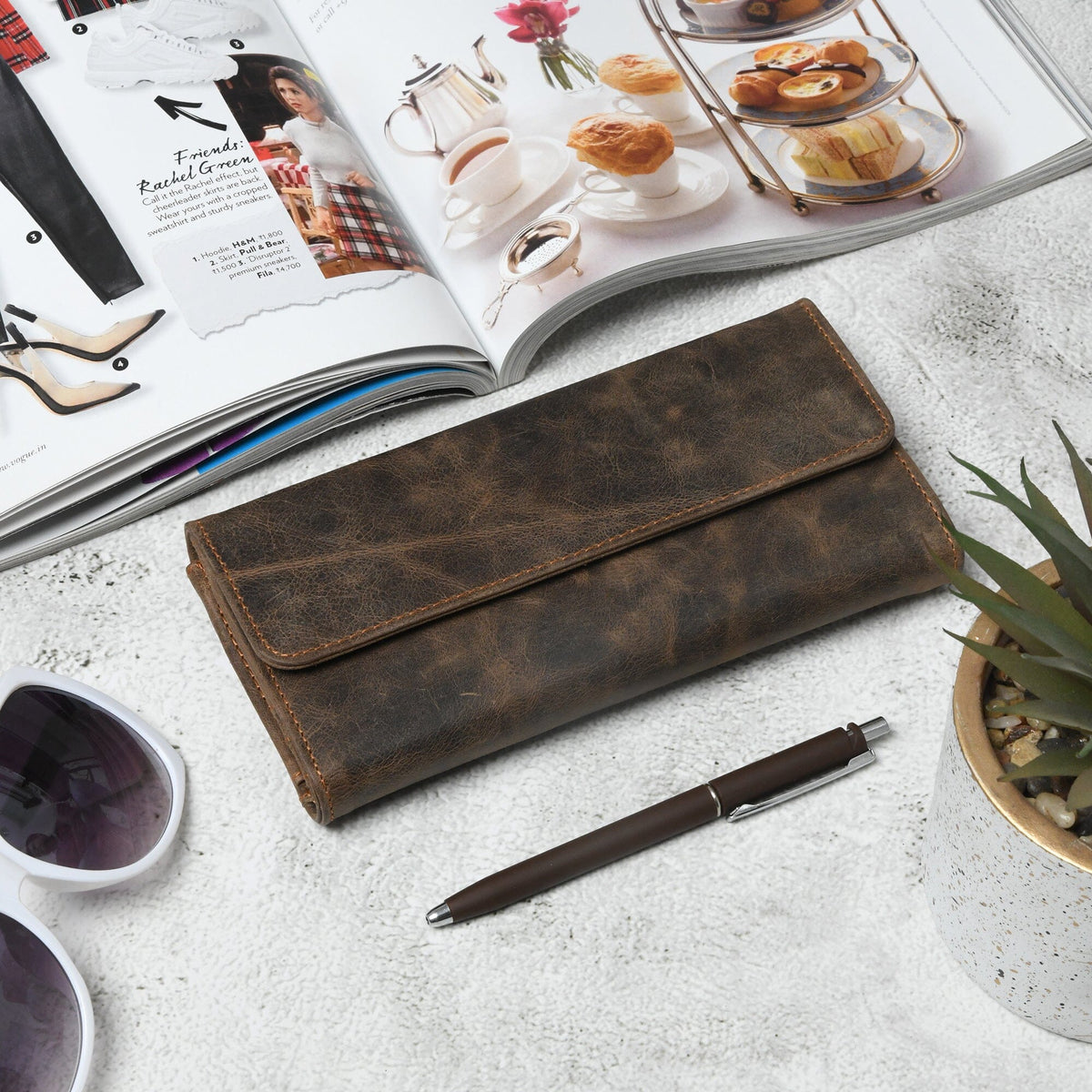 Ellison Ladies Wallet- Walnut Brown by Classy Leather Bags