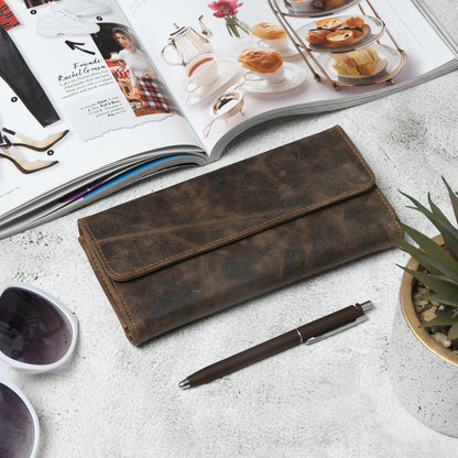 Ellison Ladies Wallet- Walnut Brown by Classy Leather Bags