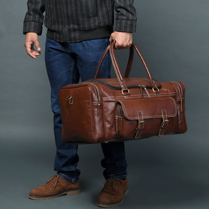 Upgraded Traveler Weekender Duffle by Classy Leather Bags