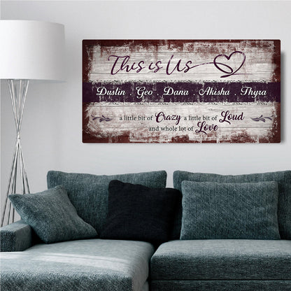 This is Us Family Sign by Tailored Canvases