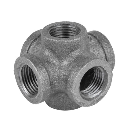 PIPE DECOR 1/2 in. black iron 6-way pipe fitting