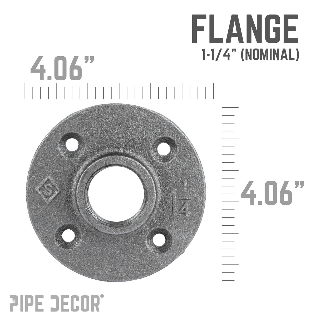 PIPE DECOR 1-1/4 in. black iron floor flange pipe fitting