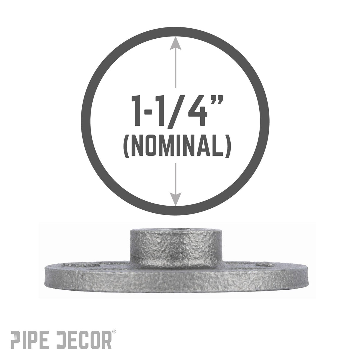 PIPE DECOR 1-1/4 in. black iron floor flange pipe fitting