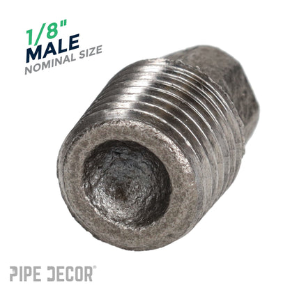 PIPE DECOR 1/8 in. black iron plug pipe fitting, view 3