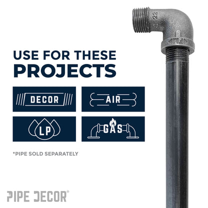 PIPE DECOR 1/8 in. black iron 90 degree street elbow pipe fitting, view 5