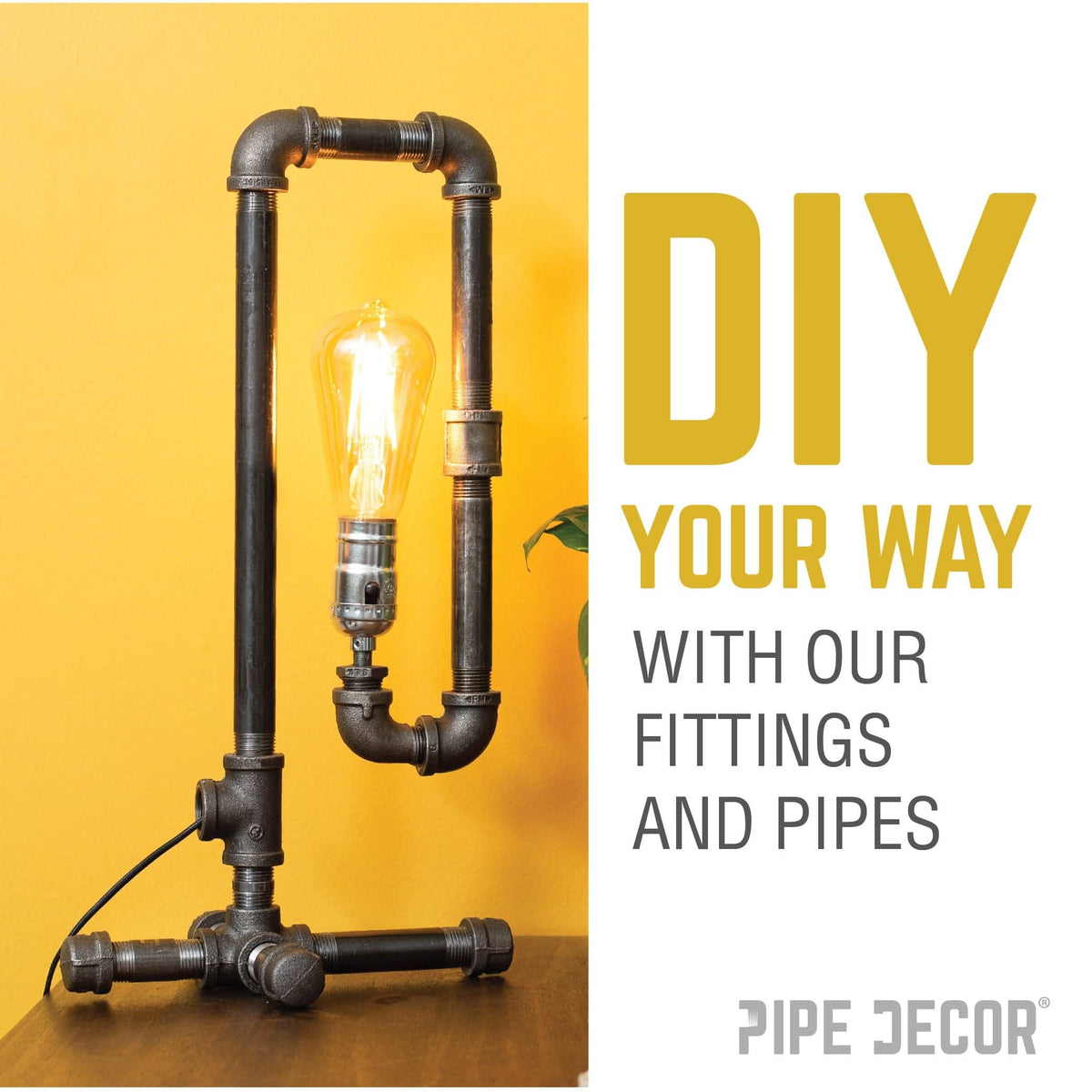 PIPE DECOR 1-1/4 in. x 1-1/4 in. x 1 in. black iron reducing tee pipe fitting