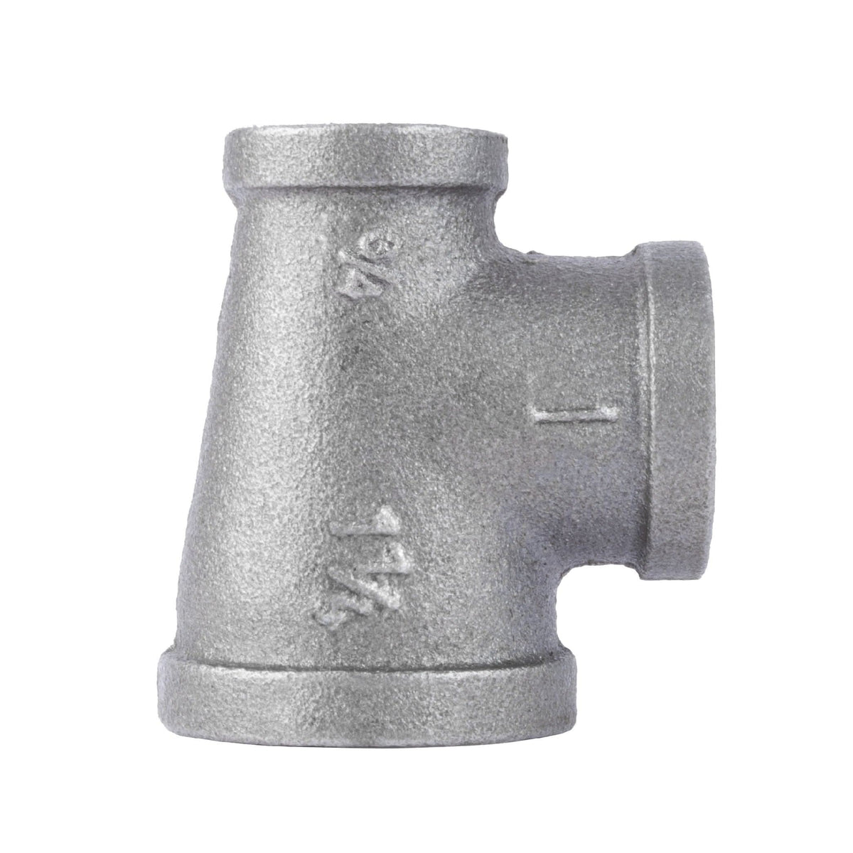 PIPE DECOR 1-1/4 in. x 3/4 in. x 1 in. black iron reducing tee pipe fitting