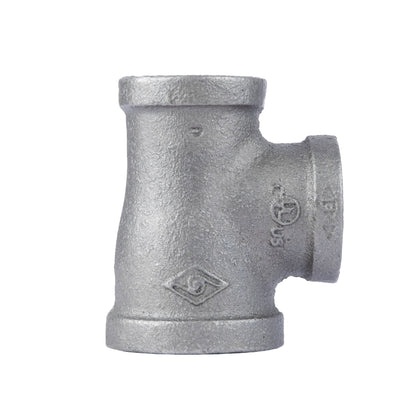 PIPE DECOR 1 in. x 3/4 in. x 3/4 in. black iron reducing tee pipe fitting