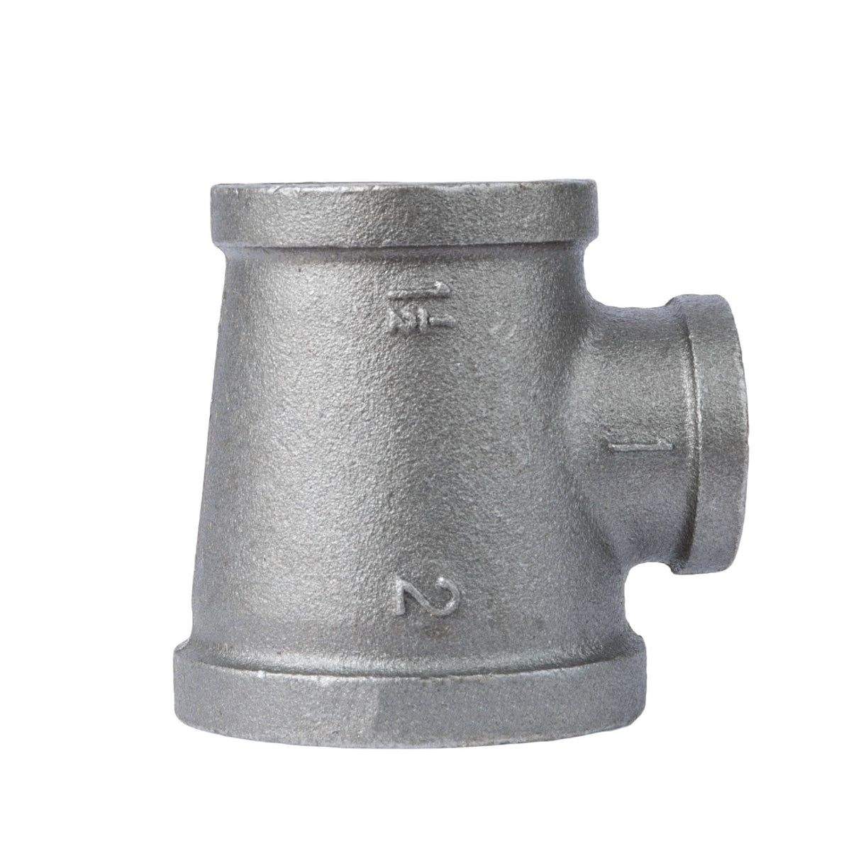 PIPE DECOR 2 in. x 1-1/2 in. x 1 in. black iron reducing tee pipe fitting