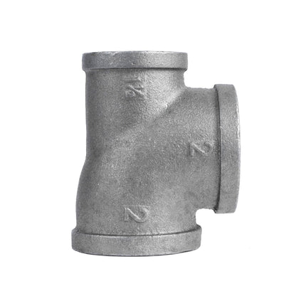 PIPE DECOR 2 in. x 1-1/2 in. x 2 in. black iron reducing tee pipe fitting