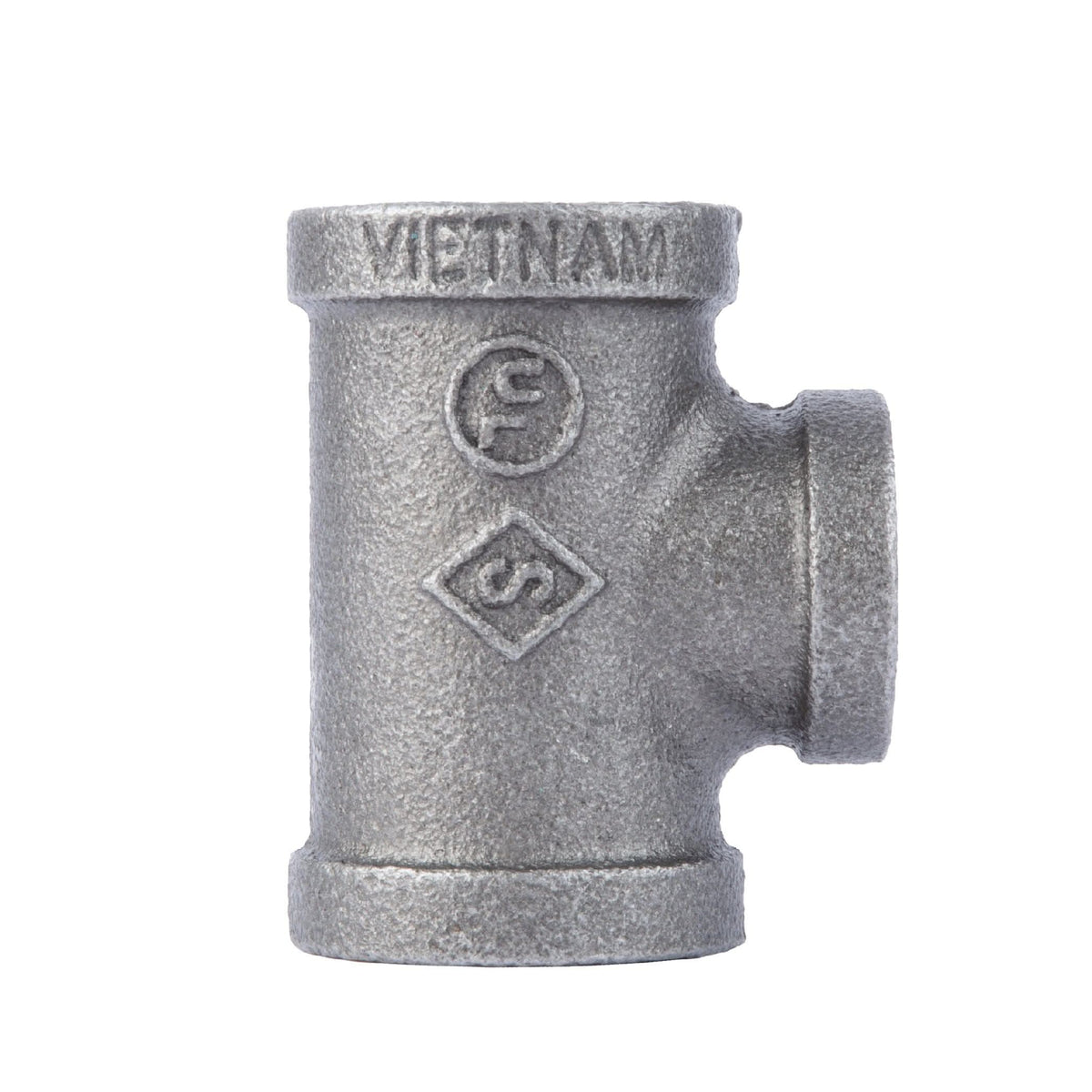 PIPE DECOR 3/4 in. x 3/4 in. x 1/2 in. black iron reducing tee pipe fitting
