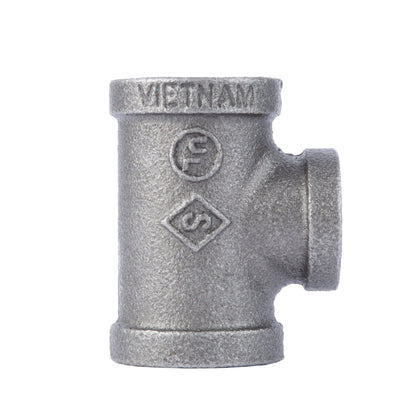 PIPE DECOR 3/4 in. x 3/4 in. x 1/2 in. black iron reducing tee pipe fitting