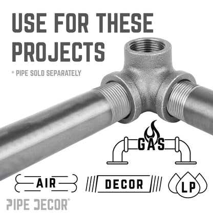 PIPE DECOR 1/2 in. black iron side outlet elbow pipe fitting, view 6