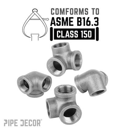 PIPE DECOR 3/8 in. black iron side outlet elbow pipe fitting, view 5