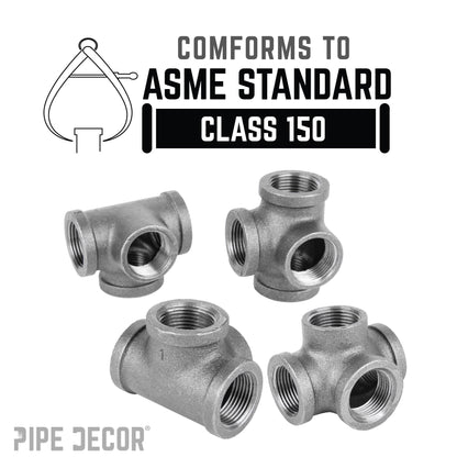 PIPE DECOR 3/4 in. black iron side outlet tee pipe fitting, view 5