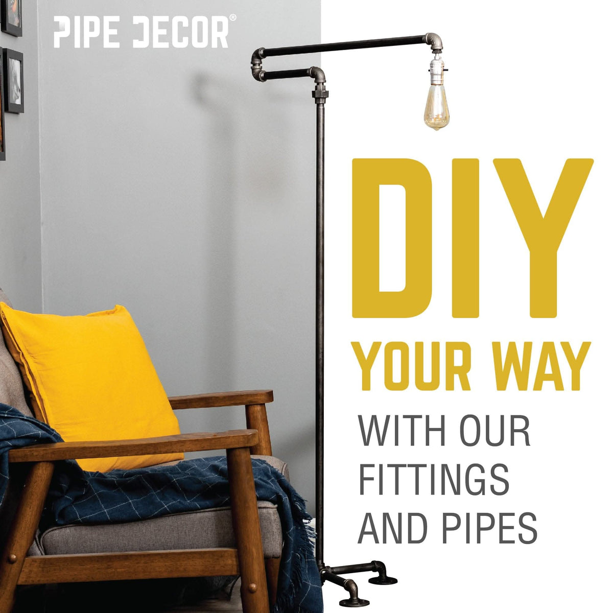 PIPE DECOR 1/2 in. black iron union pipe fitting, view 6
