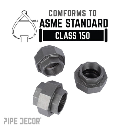 PIPE DECOR 2 in. black iron union pipe fitting, view 4
