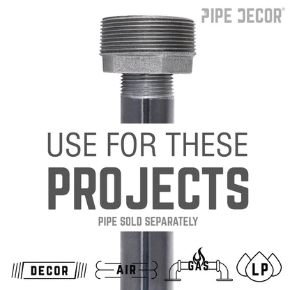 PIPE DECOR 3/8 in. x 1/8 in. black iron bushing pipe fitting, view 5