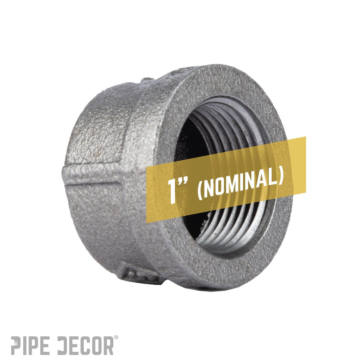 PIPE DECOR 1 in. black iron cap pipe fitting, view 3
