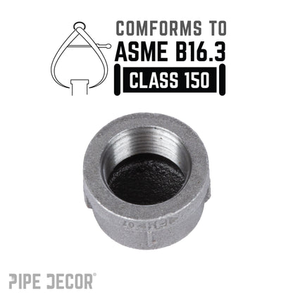 PIPE DECOR 1 in. black iron cap pipe fitting, view 4