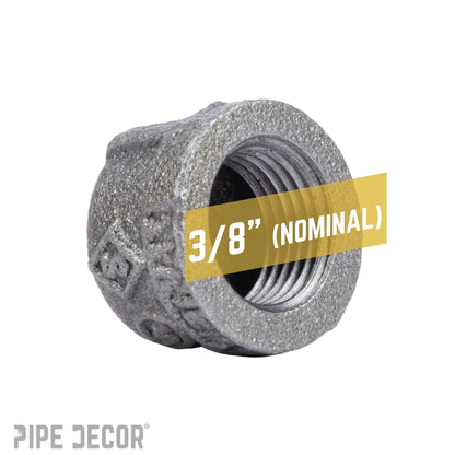 PIPE DECOR 3/8 in. black iron cap pipe fitting, view 3