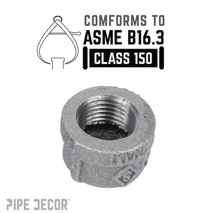 PIPE DECOR 3/8 in. black iron cap pipe fitting, view 4