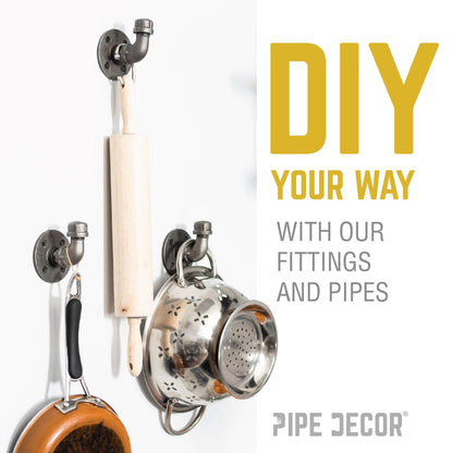 PIPE DECOR 3/8 in. black iron cap pipe fitting, view 6