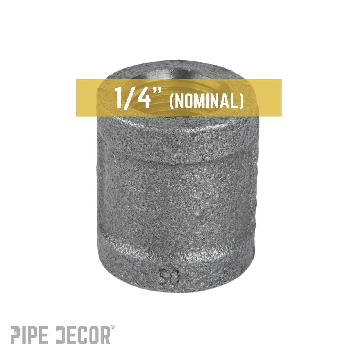 PIPE DECOR 1/4 in. black iron coupling pipe fitting, view 3