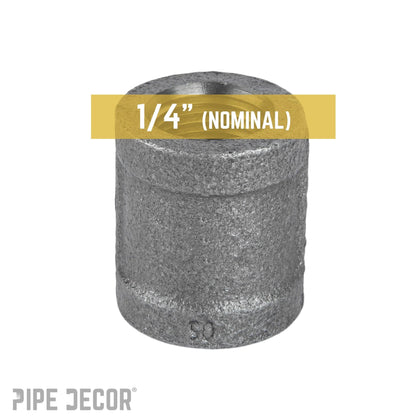 PIPE DECOR 1/4 in. black iron coupling pipe fitting, view 3