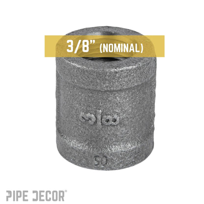 PIPE DECOR 3/8 in. black iron coupling pipe fitting, view 3