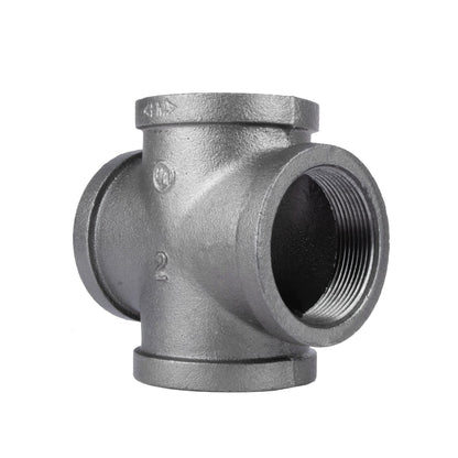 PIPE DECOR 2 in. black iron cross pipe fitting