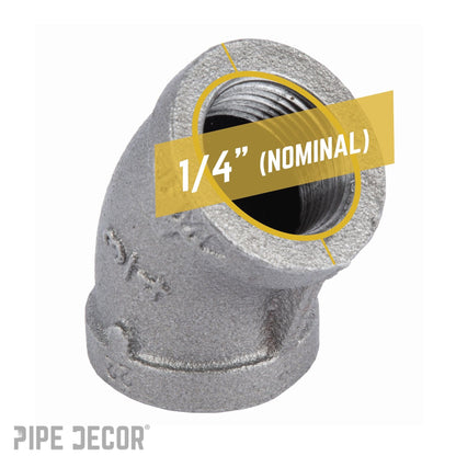 PIPE DECOR 3/4 in. black iron 45 degree elbow pipe fitting, view 3