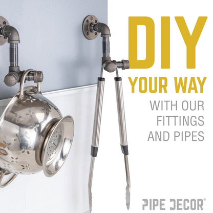 PIPE DECOR 3/4 in. black iron 45 degree elbow pipe fitting, view 6