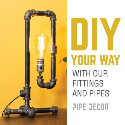 PIPE DECOR 1 in. black iron 90 degree elbow pipe fitting, view 6