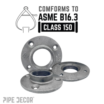 PIPE DECOR 1-1/2 in. black iron floor flange pipe fitting